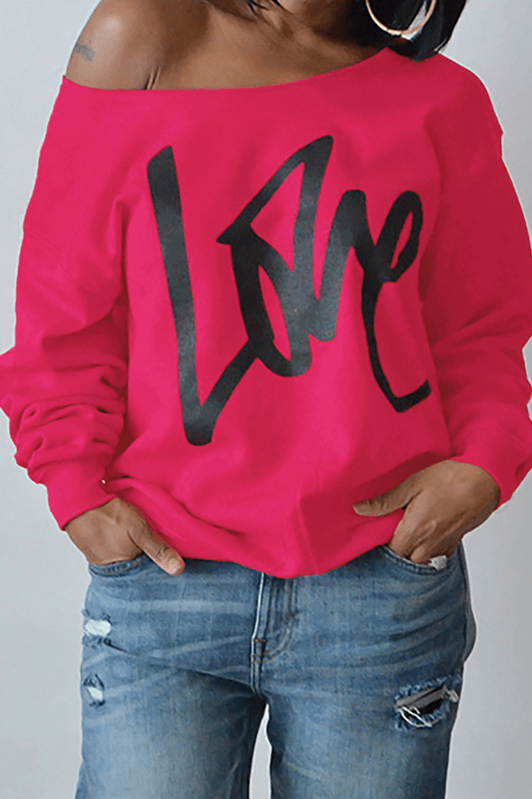 Leisure Letters Printing Cotton Pullover