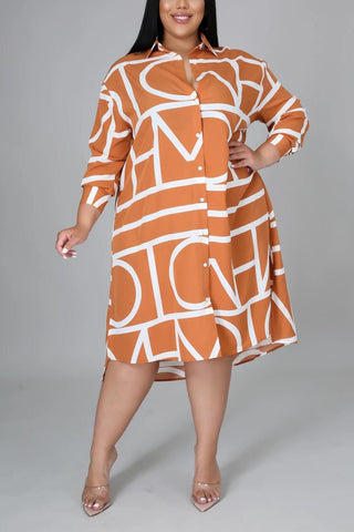 Online-clothing-plus-size-dresses-printed-striped-loose-strap-dress-1
