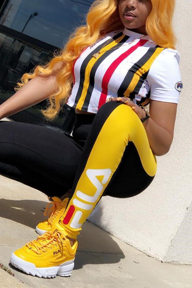 Casual Sports Striped Two-piece