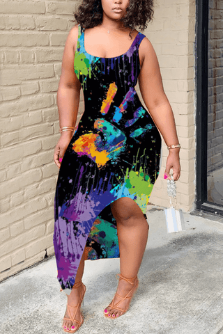 Fashion Tank Sleeveless Printed Dress