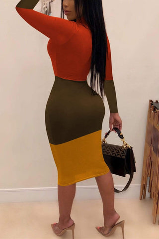 Sexy Positioning Stitching Slim Dress