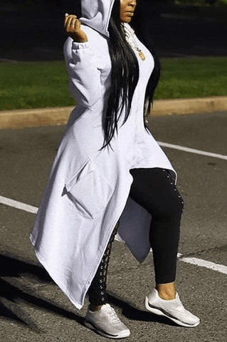 Fashion Casual Zipper Hooded Coat