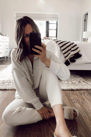 Casual Loose Solid Color Two Piece
