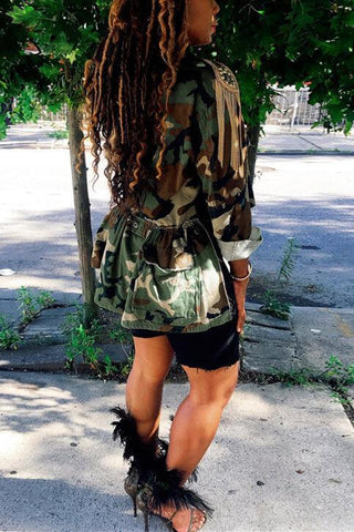 Casual Print Personality Extra Large Coat