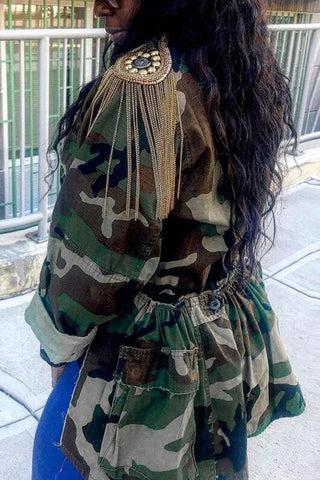 Casual Print Personality Extra Large Coat