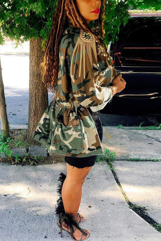 Casual Print Personality Extra Large Coat
