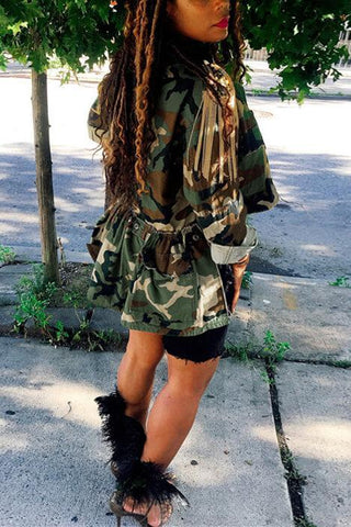 Casual Print Personality Extra Large Coat