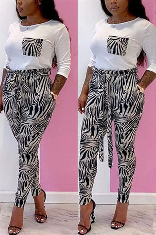 Casual Printed Two-Piece Suit