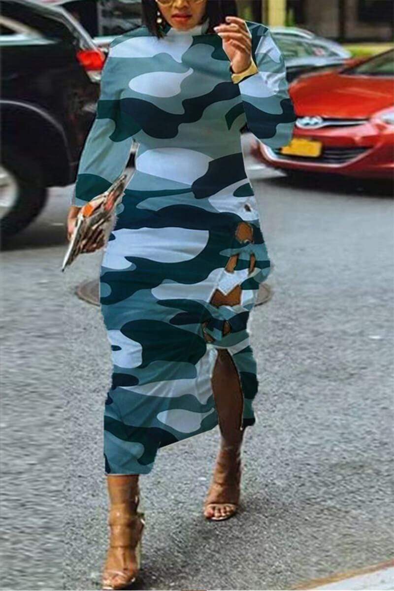 Casual Printing Round Neck Dress