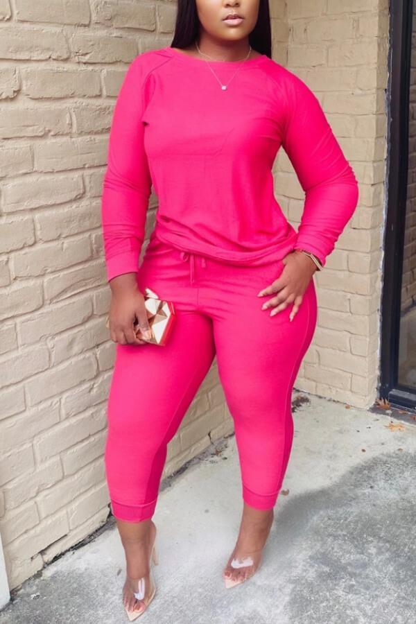 Casual Solid Color Thick Sportswear Two Piece