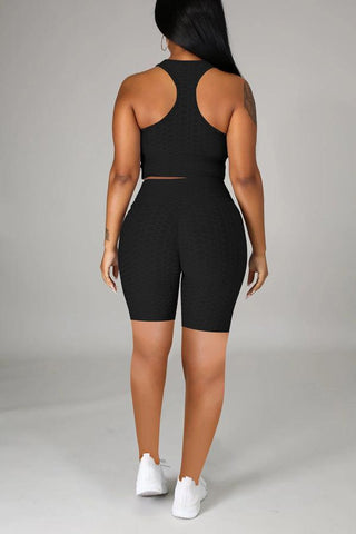 Casual Solid Color U Neck Sleeveless Two Pieces