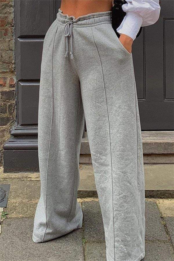 Casual Sportswear Loose Solid Trousers
