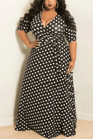 Plus Size Dot Maxi Dress