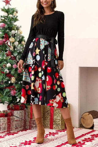 Christmas Long sleeve print dress