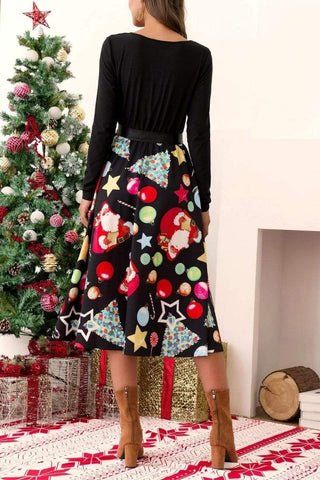 Christmas Long sleeve print dress