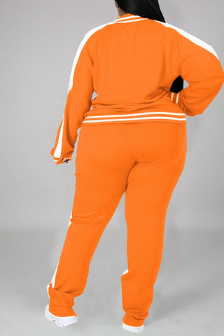 Free-shipping-online-clothing-plus-size-cold-shoulder-striped-top-slit-sweatpants-jogger-outfit-matching-set