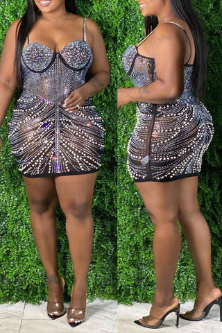 Online-clothing-plus-size-sequin-mini-dresses-sleeveless-sling