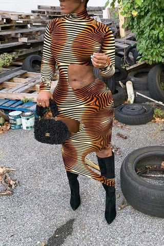 Sexy Zebra-Stripe Print Hole Dress