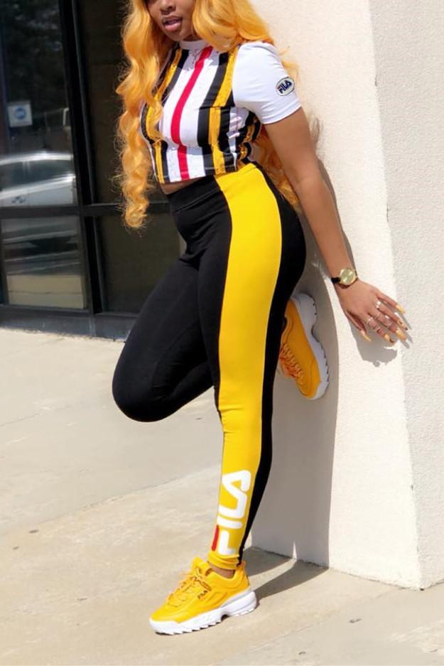 Casual Sports Striped Two-piece