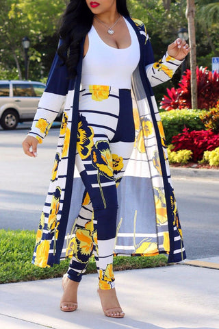 Free-shipping-online-clothing-plus-size-all-over-print-midi-cardugan-two-piece-pants-set