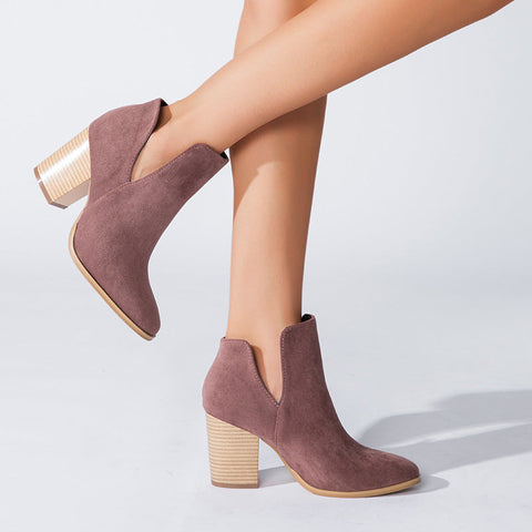 Ankle Pointed Chunky Boots