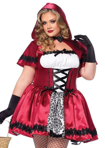 Online-clothing-plus-size-halloween-gothic-red-riding-hood-costume-mini-dress