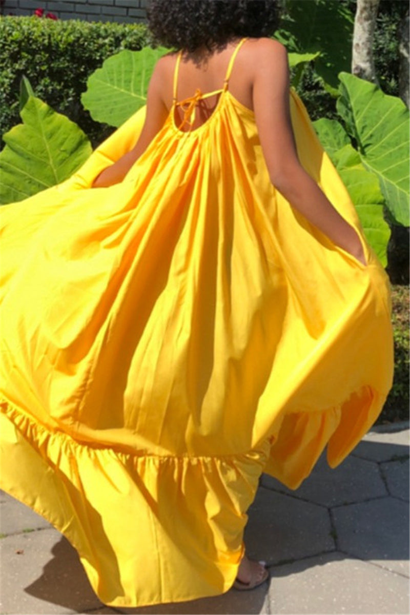 Online-clothing-casual-solid-backless-spaghetti-strap-loose-sling-dress-1