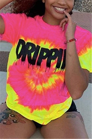 Fashion Casual Print Sport Short-Sleeved Top