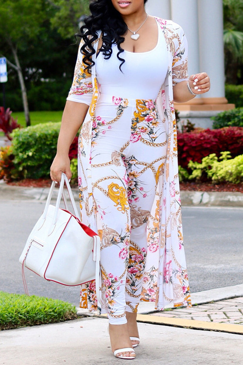 Free-shipping-online-clothing-plus-size-all-over-print-midi-cardugan-two-piece-pants-set