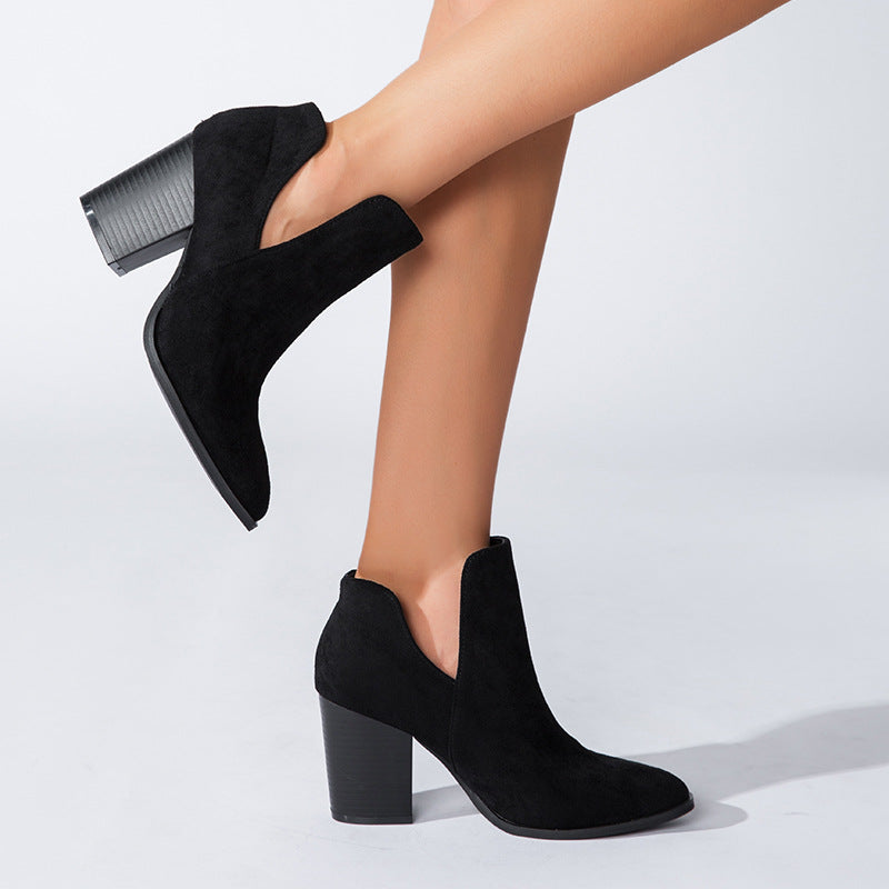 Ankle Pointed Chunky Boots