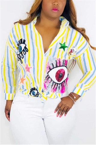 Casual Sexy Striped Pattern Shirt