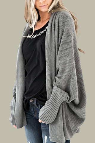 Fashion Bat Sleeve Knitted Cardigan