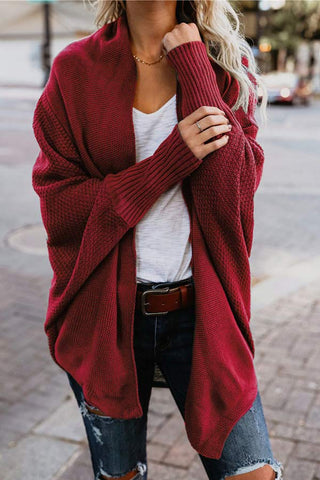 Fashion Bat Sleeve Knitted Cardigan