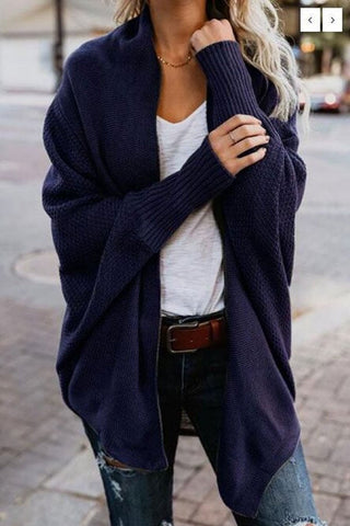 Fashion Bat Sleeve Knitted Cardigan