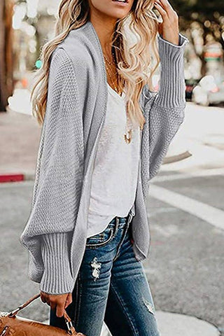 Fashion Bat Sleeve Knitted Cardigan