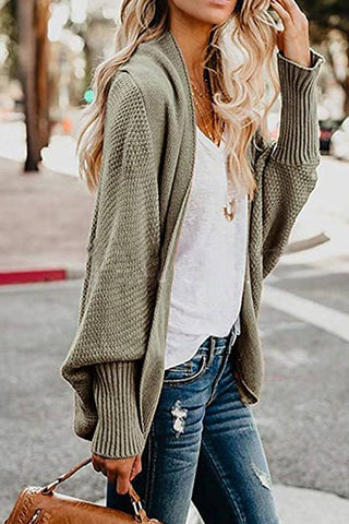 Fashion Bat Sleeve Knitted Cardigan