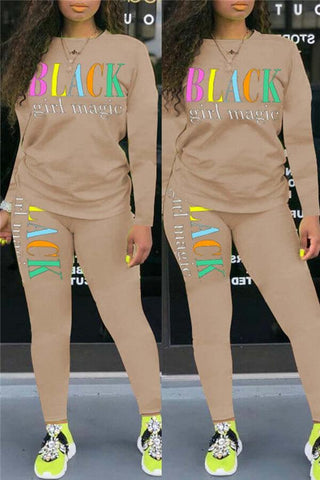 Fashion Casual Colorful Letter Print Two Pieces