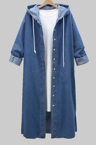 Fashion Casual Denim Long Coat