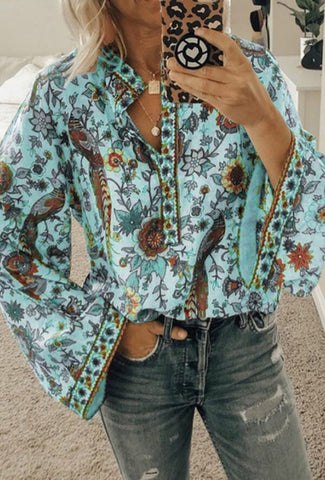 Fashion Casual Floral Print Blouse