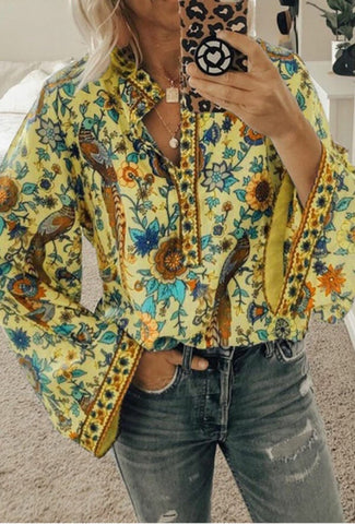 Fashion Casual Floral Print Blouse