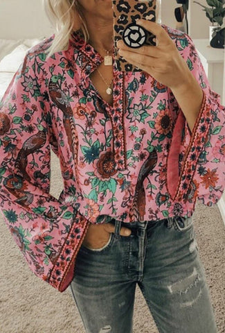 Fashion Casual Floral Print Blouse
