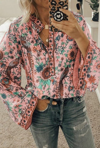 Fashion Casual Floral Print Blouse