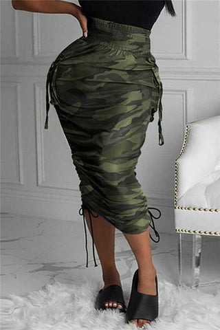 Fashion Casual Full Print Basic Skirt