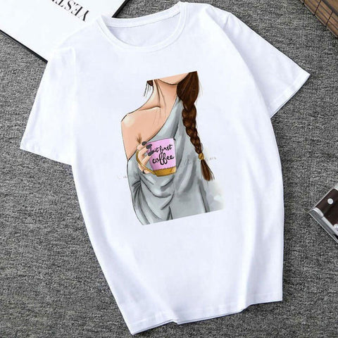 Fashion Casual Letter Character Print Tops