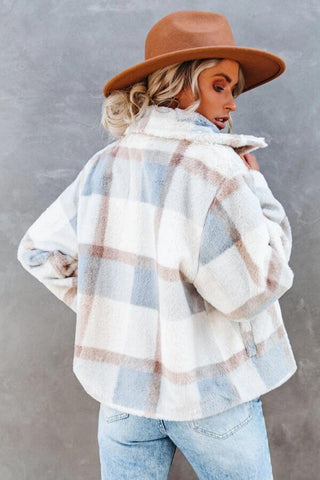 Fashion Casual Plaid Fur Coat