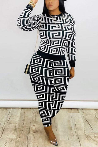 Fashion Casual Print Two Pieces