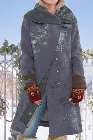 Fashion Casual Printed Warm Coat