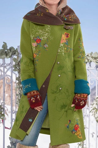Fashion Casual Printed Warm Coat
