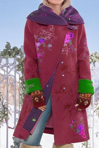 Fashion Casual Printed Warm Coat