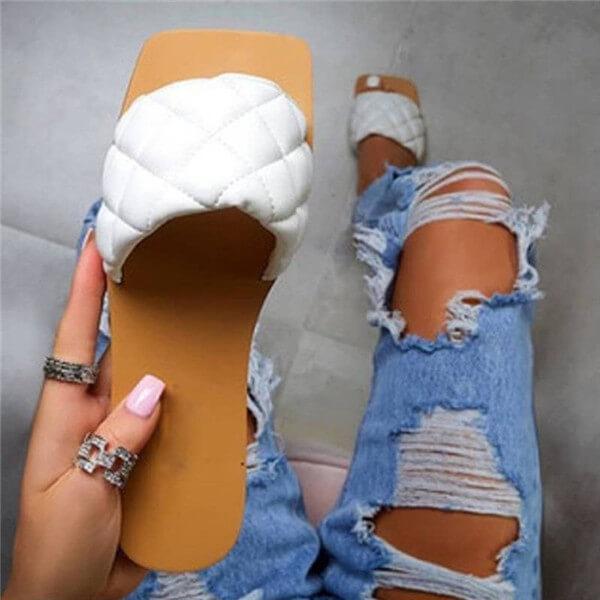 Fashion Casual Solid Color Flat Slippers